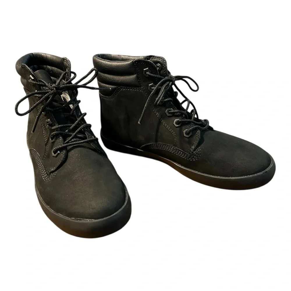 Timberland Ortholite Black Dausette Leather Lace-up Sneaker Booties Size 5.5